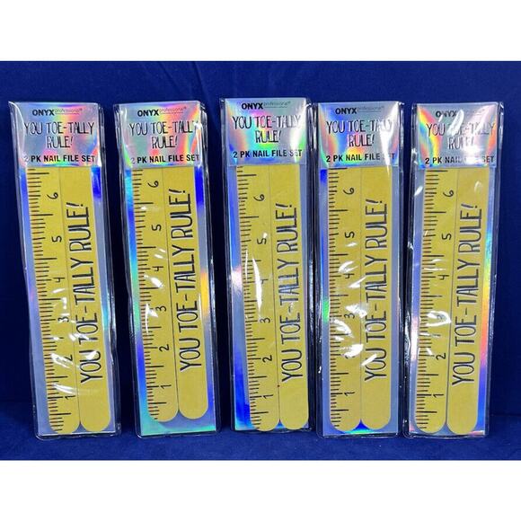 Onyx professional 2 PK nail file set in plastic pouch~You Toe-tally Rule. - Picture 1 of 2